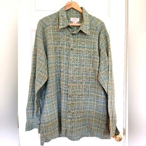 Ermenegildo Zegna cotton longsleeve blue green plaid size xl